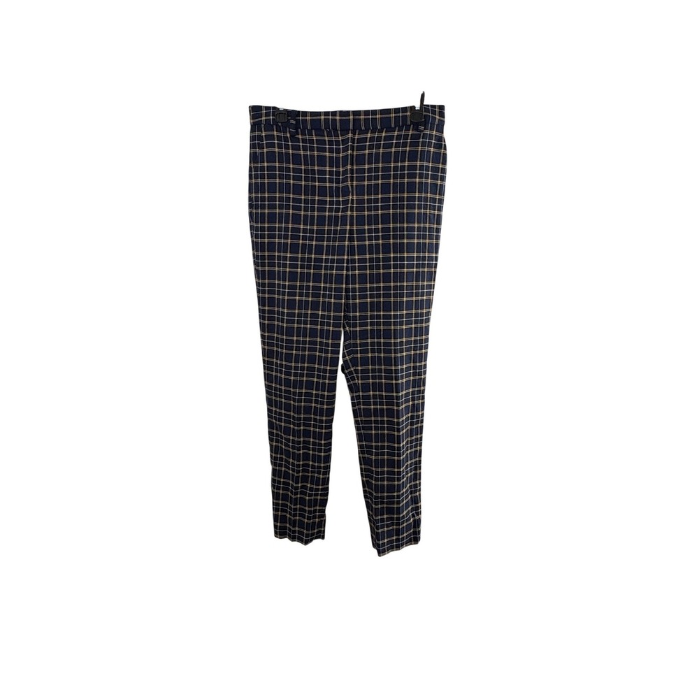 court & rowe Women's Plaid Ankle Pants Size 8 – Navy Yellow Check Stretch